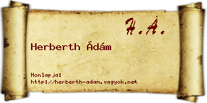 Herberth Ádám névjegykártya
